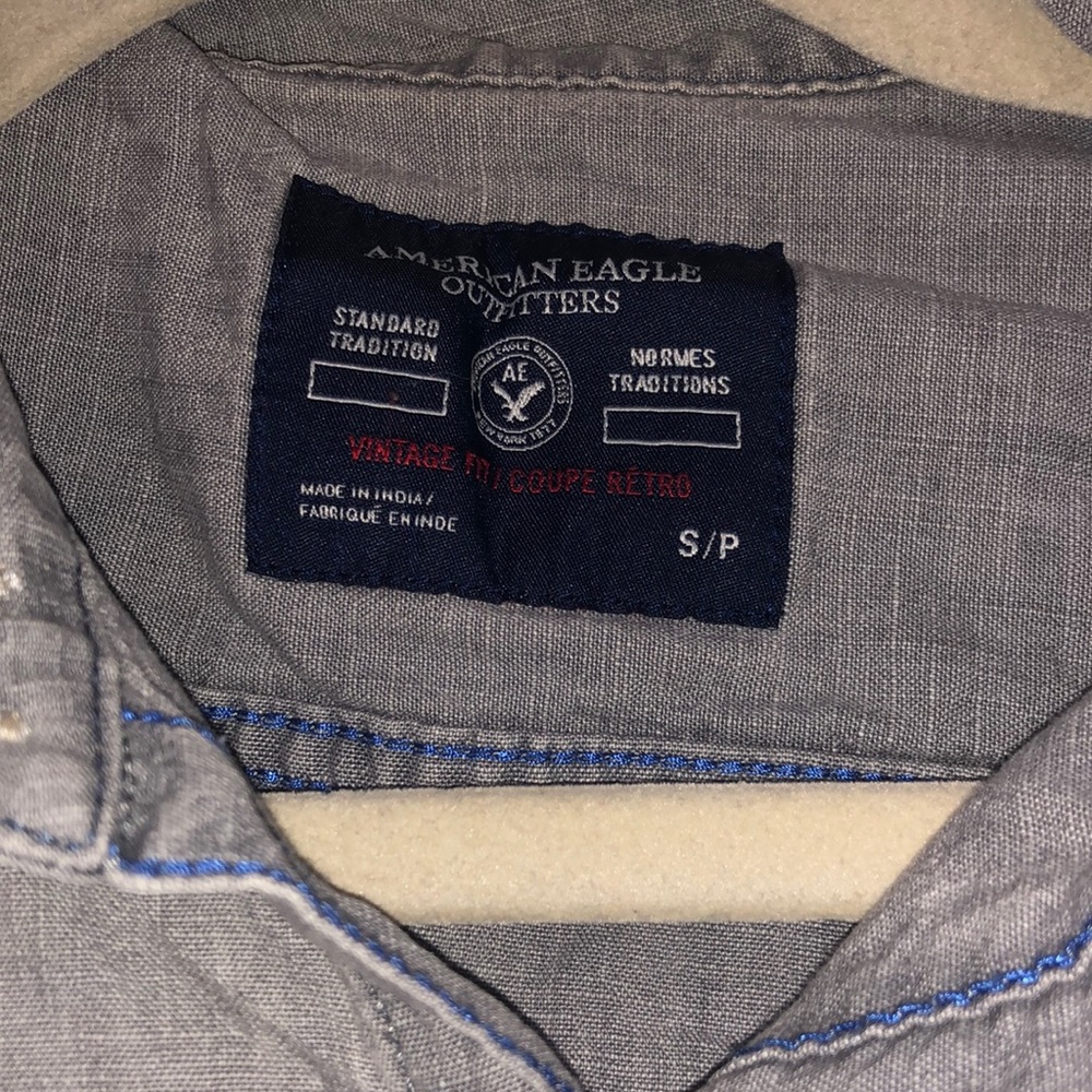 Aeo Light Gray Button Down - image 2